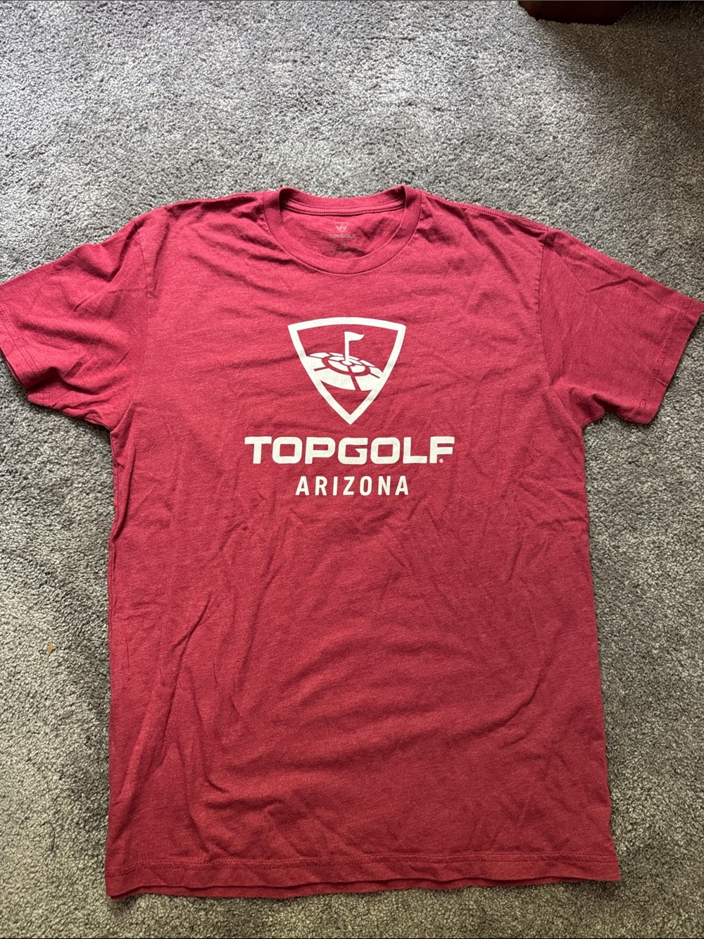 Men’s TOPGOLF Arizona short sleeve tee t shirt size M heathered red color